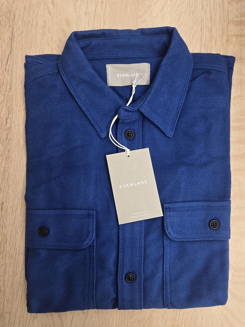 Everlane Heavyweight Overshirt Uniform Royal Blue Cotton Twill Shacket M NWT